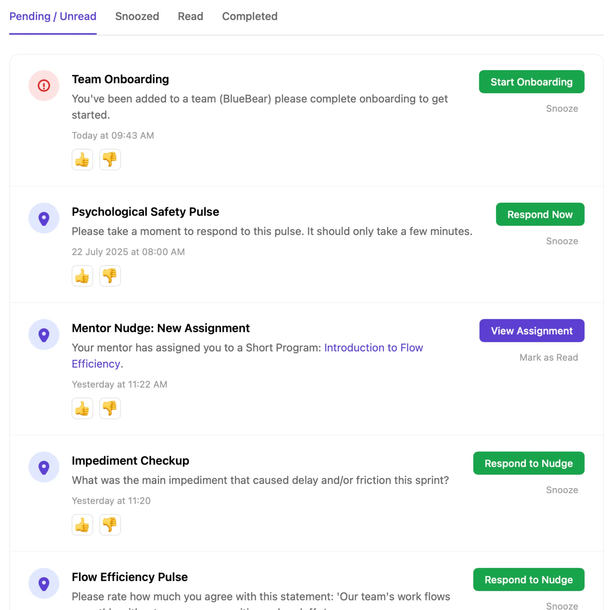 Pulse notifications
